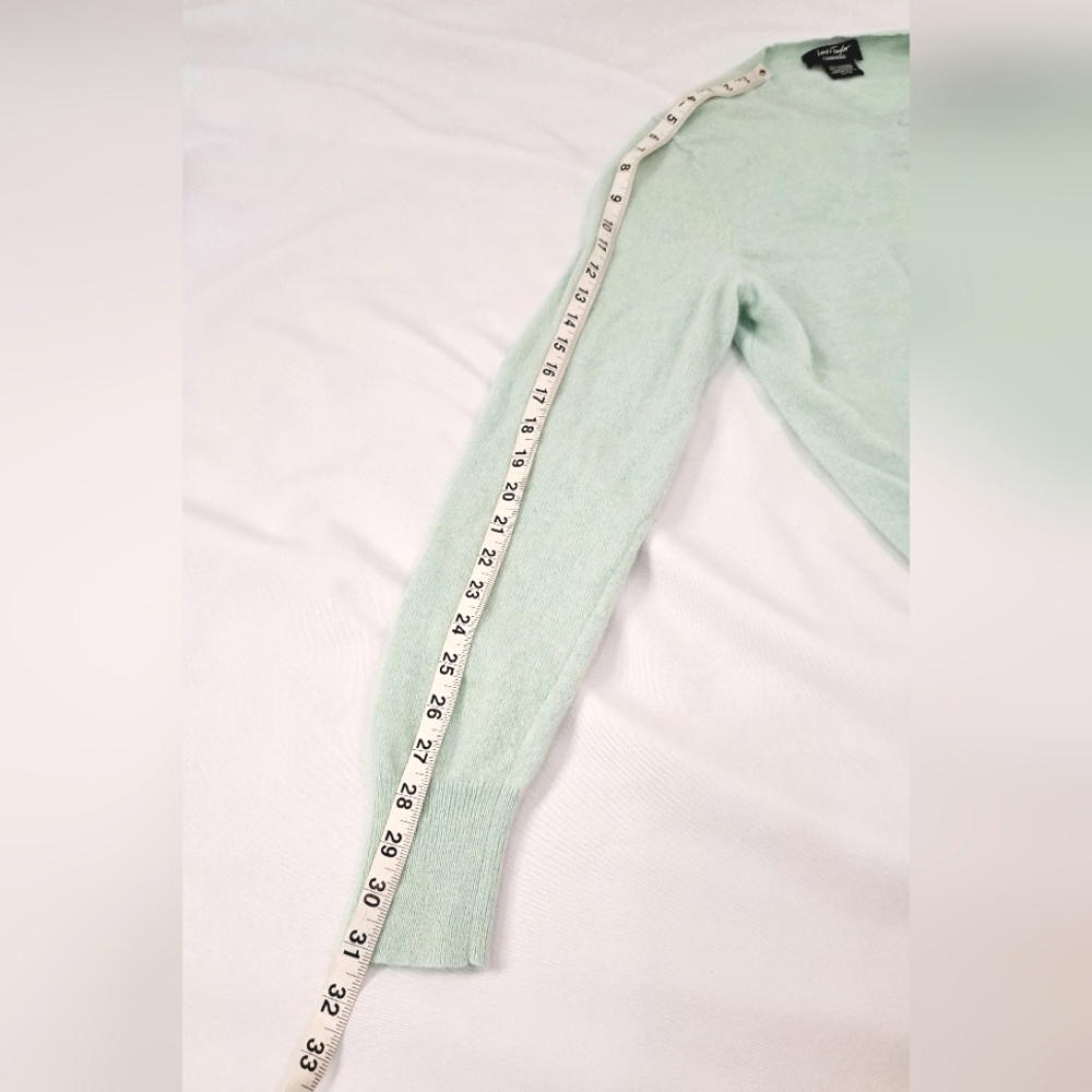 LORD & TAYLOR Mint Green Cashmere Cardigan Sweater - Picture 9 of 15